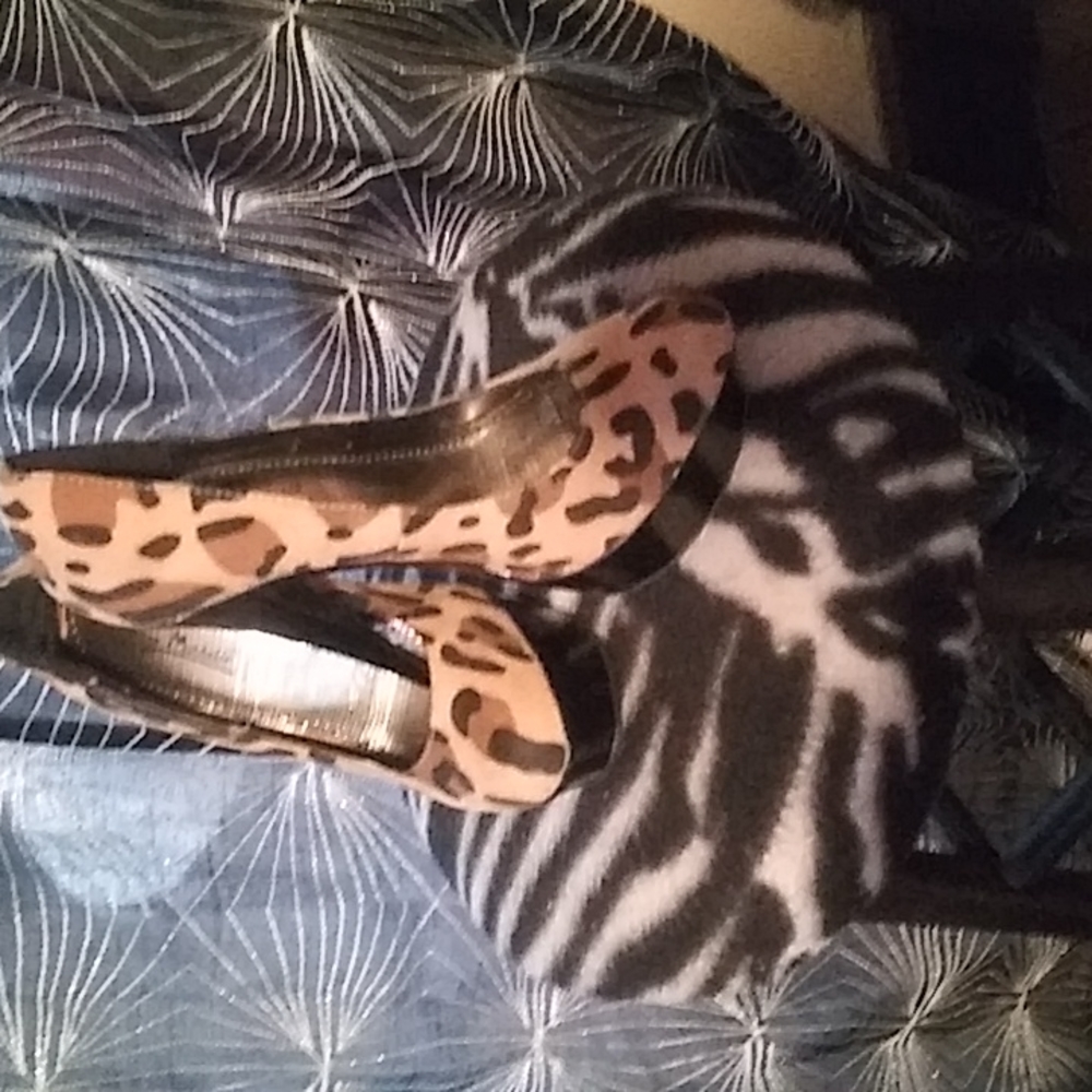 Leopard Printed upper Patient Leather lower  Heels